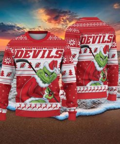 NHL New Jersey Devils Ugly Sweater Grinch Christmas Sweater