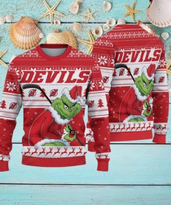 NHL New Jersey Devils Ugly Sweater Grinch Christmas Sweater