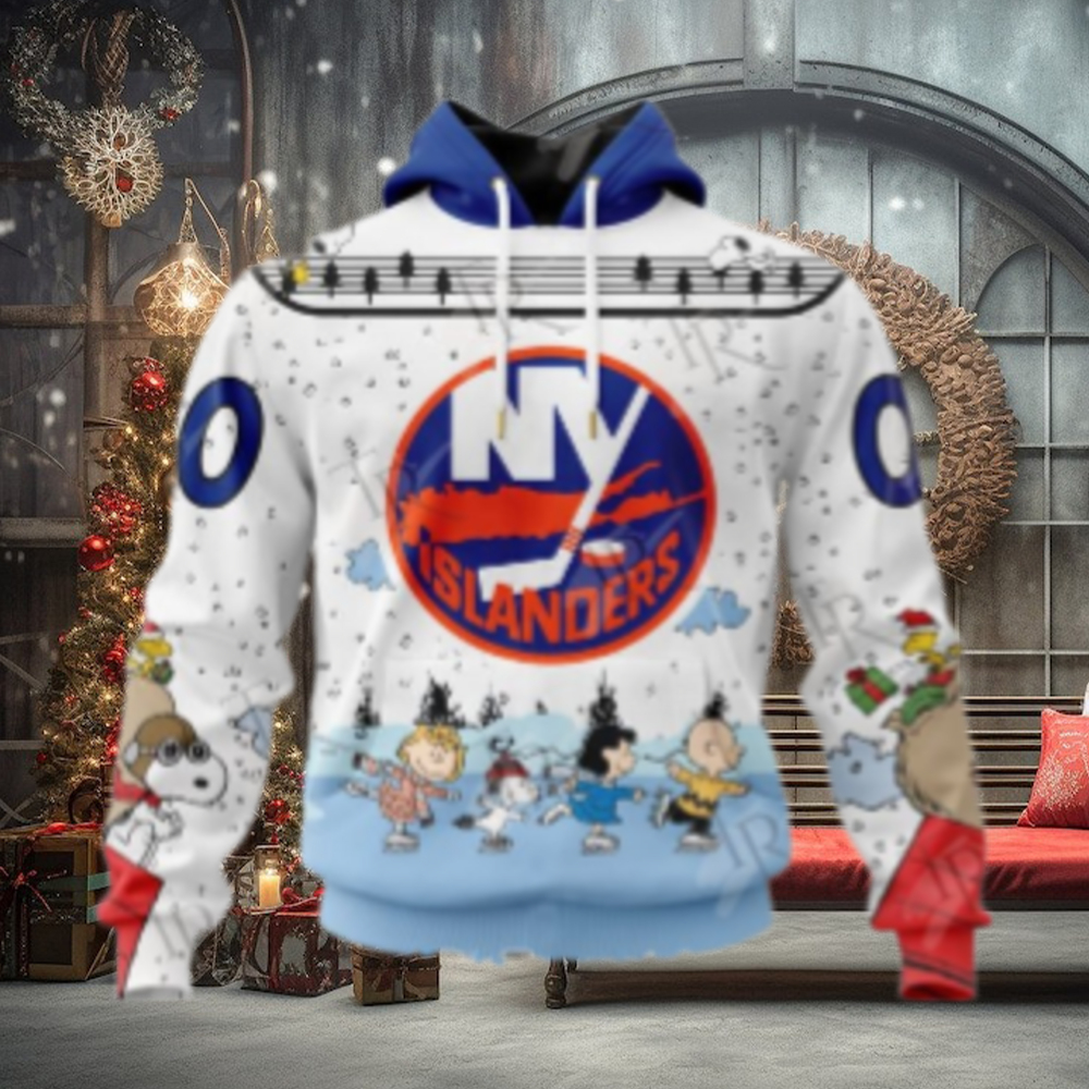 NHL New York Islanders Special Peanuts Ice Skating Design Hoodie NHL New York Islanders Special Peanuts Ice Skating Design Hoodie