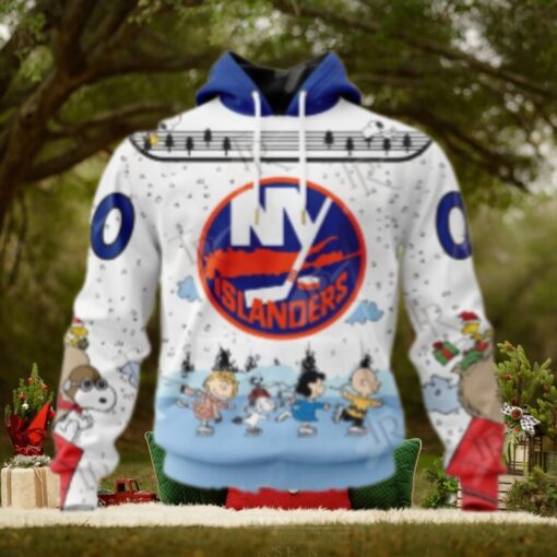 NHL New York Islanders Special Peanuts Ice Skating Design Hoodie