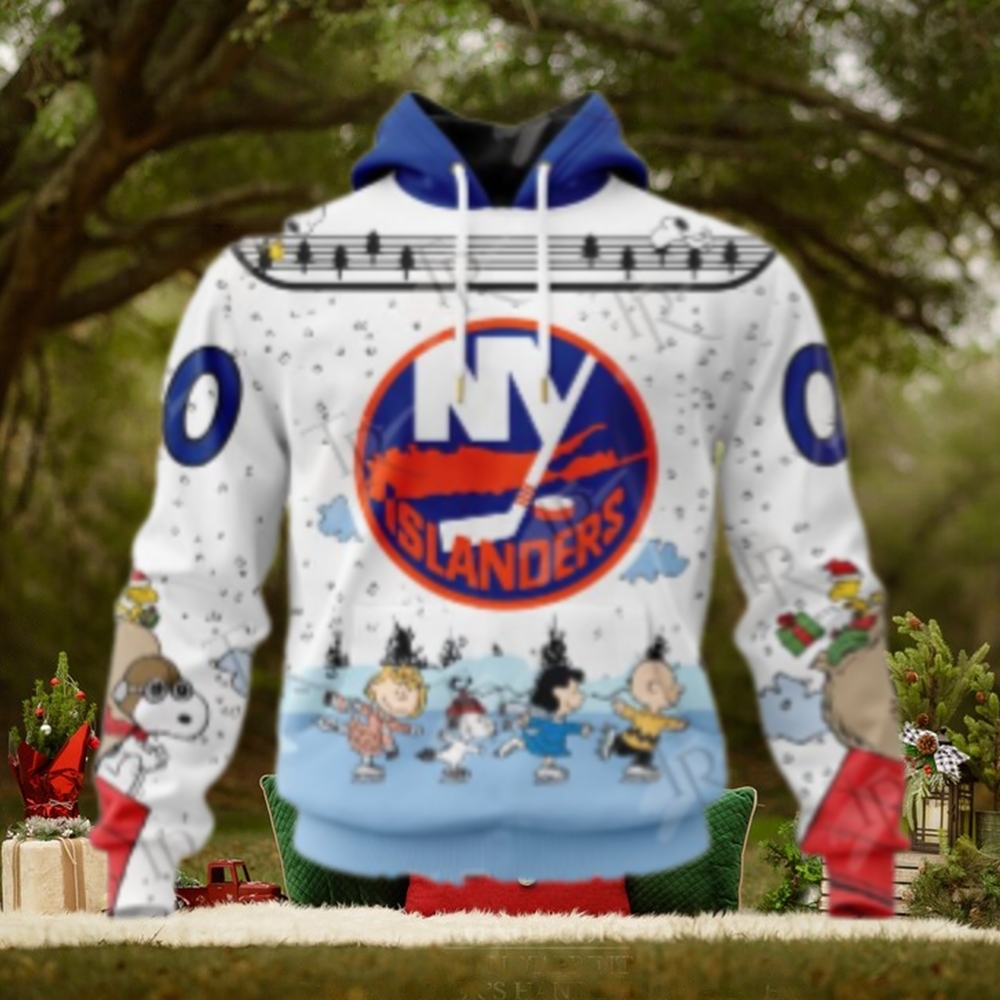 NHL New York Islanders Special Peanuts Ice Skating Design Hoodie NHL New York Islanders Special Peanuts Ice Skating Design Hoodie