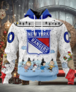 NHL New York Rangers Special Peanuts Ice Skating Design Hoodie