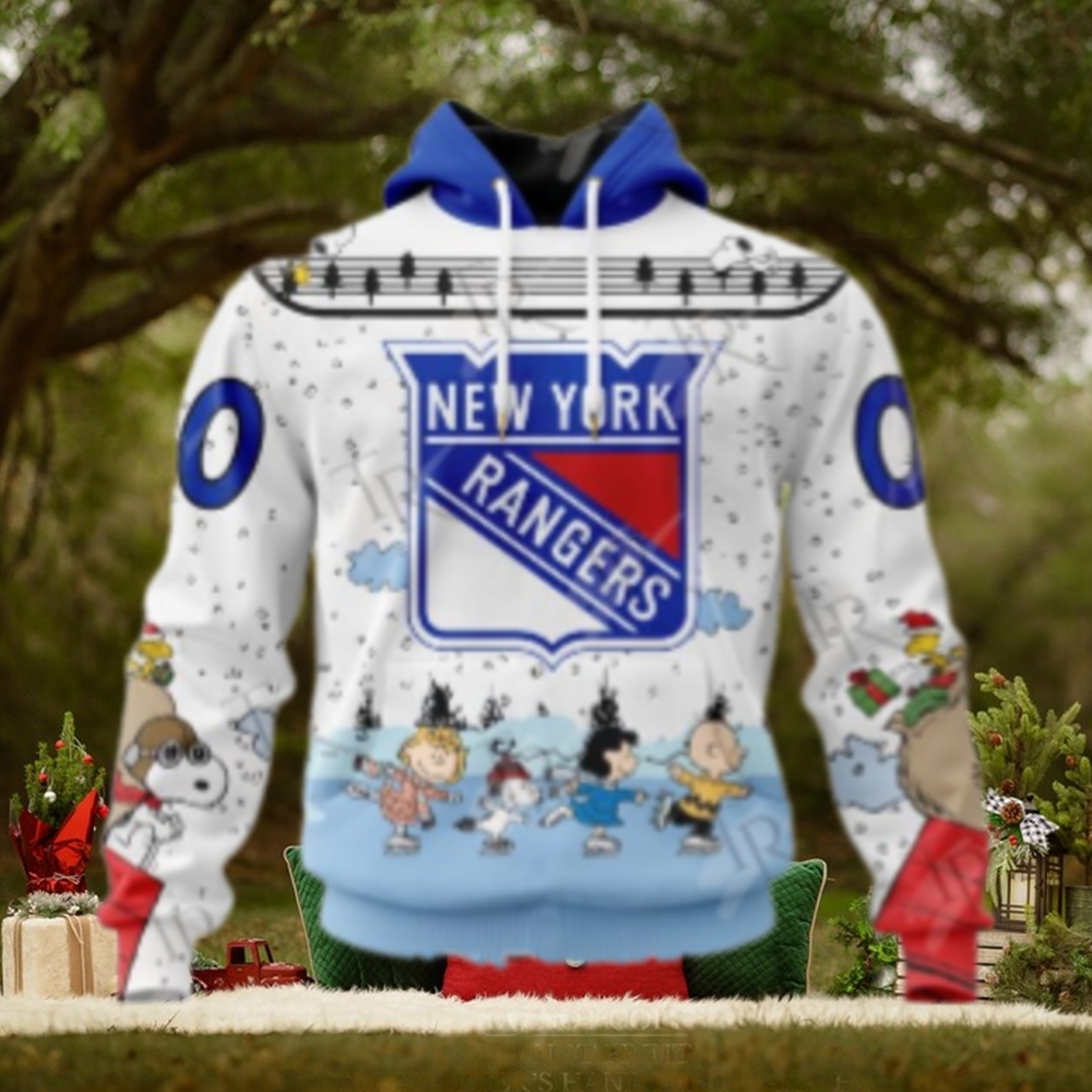 NHL New York Rangers Special Peanuts Ice Skating Design Hoodie NHL New York Rangers Special Peanuts Ice Skating Design Hoodie