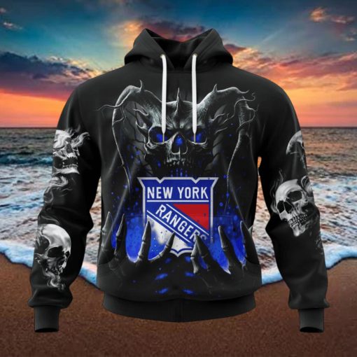 NHL New York Rangers Special Skull Art Design Hoodie