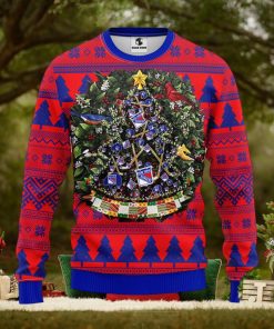 NHL New York Rangers Ugly Christmas Sweater Ball Pine Tree Christmas Unisex Sweater