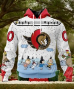NHL Ottawa Senators Special Peanuts Ice Skating Design Hoodie