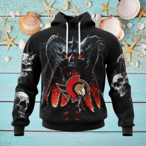 NHL Ottawa Senators Special Skull Art Design Hoodie