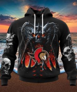 NHL Ottawa Senators Special Skull Art Design Hoodie