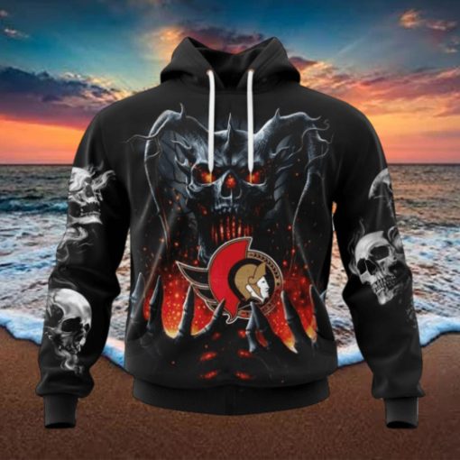 NHL Ottawa Senators Special Skull Art Design Hoodie
