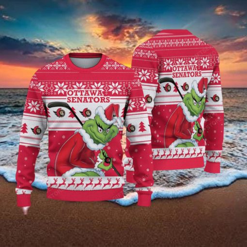 NHL Ottawa Senators Ugly Sweater Grinch Christmas Sweater