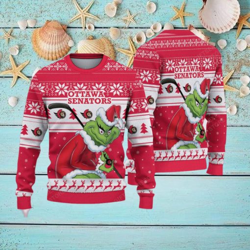 NHL Ottawa Senators Ugly Sweater Grinch Christmas Sweater