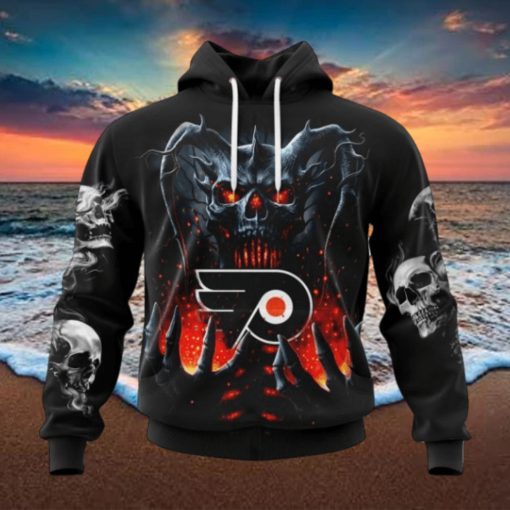 NHL Philadelphia Flyers Special Skull Art Design Hoodie