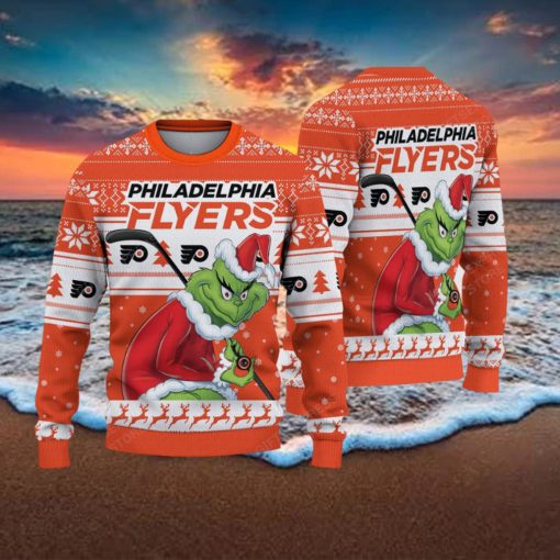 NHL Philadelphia Flyers Ugly Sweater Grinch Christmas Sweater