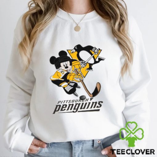 NHL Pittsburgh Penguins Mickey Mouse Disney Hockey T Shirt