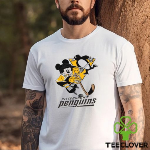 NHL Pittsburgh Penguins Mickey Mouse Disney Hockey T Shirt