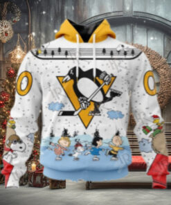 NHL Pittsburgh Penguins Special Peanuts Ice Skating Design Hoodie