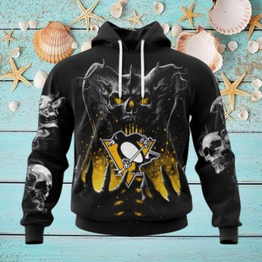 NHL Pittsburgh Penguins Special Skull Art Design Hoodie