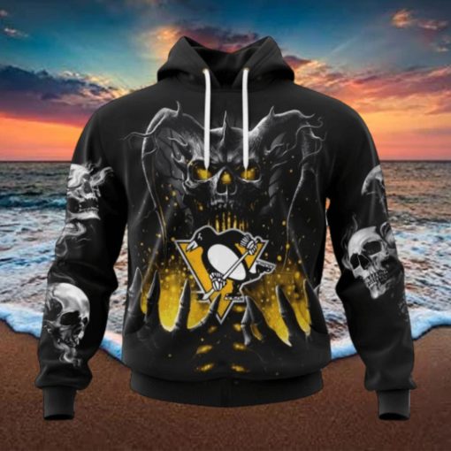 NHL Pittsburgh Penguins Special Skull Art Design Hoodie