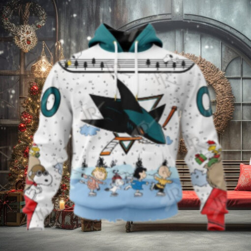 NHL San Jose Sharks Special Peanuts Ice Skating Design Hoodie