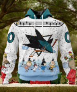 NHL San Jose Sharks Special Peanuts Ice Skating Design Hoodie
