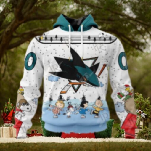 NHL San Jose Sharks Special Peanuts Ice Skating Design Hoodie