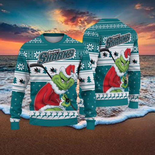 NHL San Jose Sharks Ugly Sweater Grinch Christmas Sweater