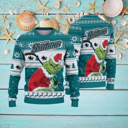 NHL San Jose Sharks Ugly Sweater Grinch Christmas Sweater