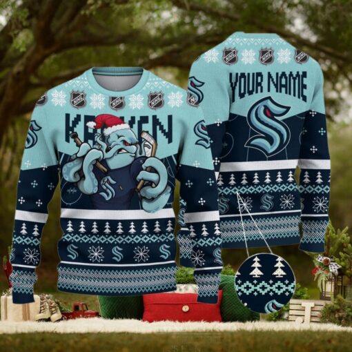 NHL Seattle Kraken Mascot Ugly Sweater For Christmas
