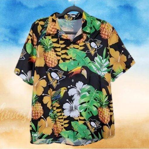 NHL Shirts Pittsburgh Penguins Nhl Button Up Floral Hawaiian Shirt