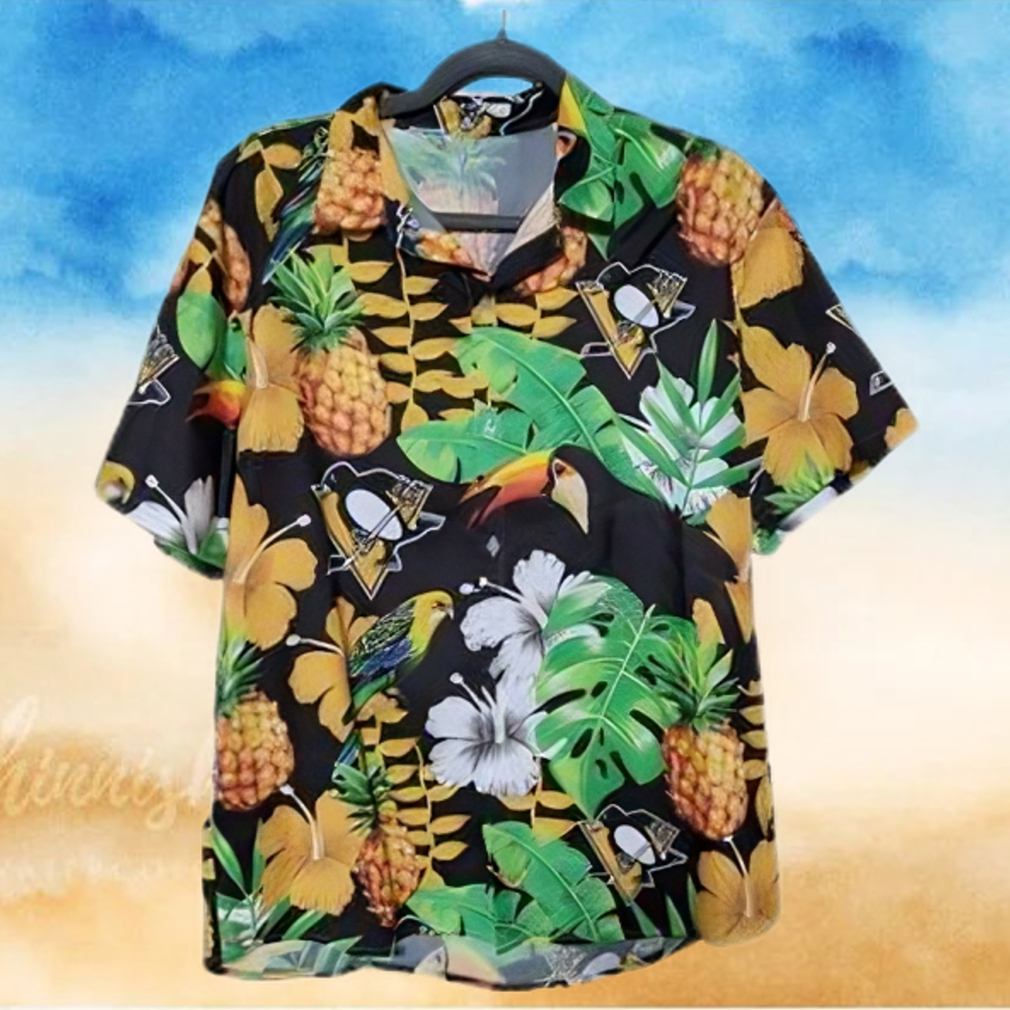 NHL Shirts Pittsburgh Penguins Nhl Button Up Floral Hawaiian Shirt