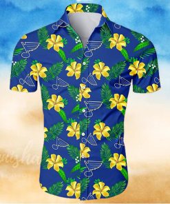NHL St Louis Blues Tropical Flower Hawaiian Shirt