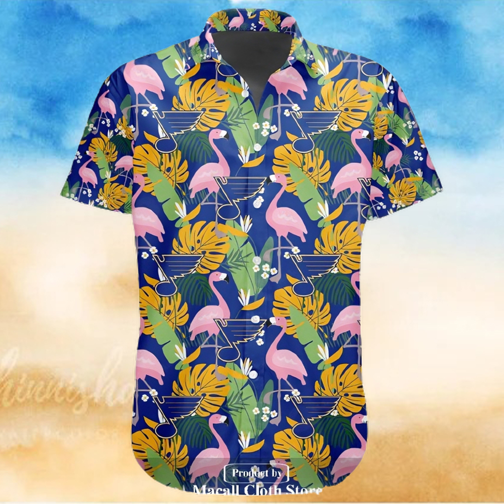 NHL St. Louis Blues Crane Bird Special Design Button Hawaiian Shirt