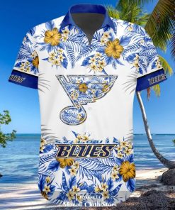 NHL St. Louis Blues Flowers Trending Style Special Design Button Hawaiian Shirt