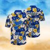 NHL St. Louis Blues Hawaiian Shirt Tropical Begonia Flower Pattern Summer Hawaiian Shirt