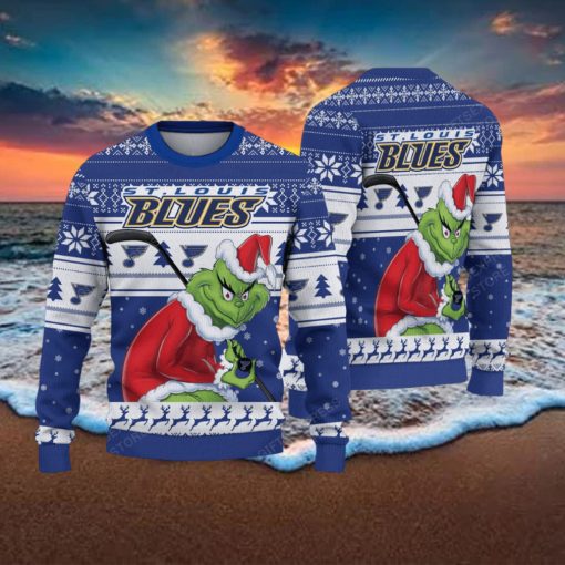 NHL St. Louis Blues Ugly Sweater Grinch Christmas Sweater