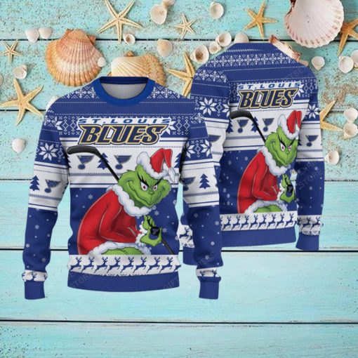 NHL St. Louis Blues Ugly Sweater Grinch Christmas Sweater