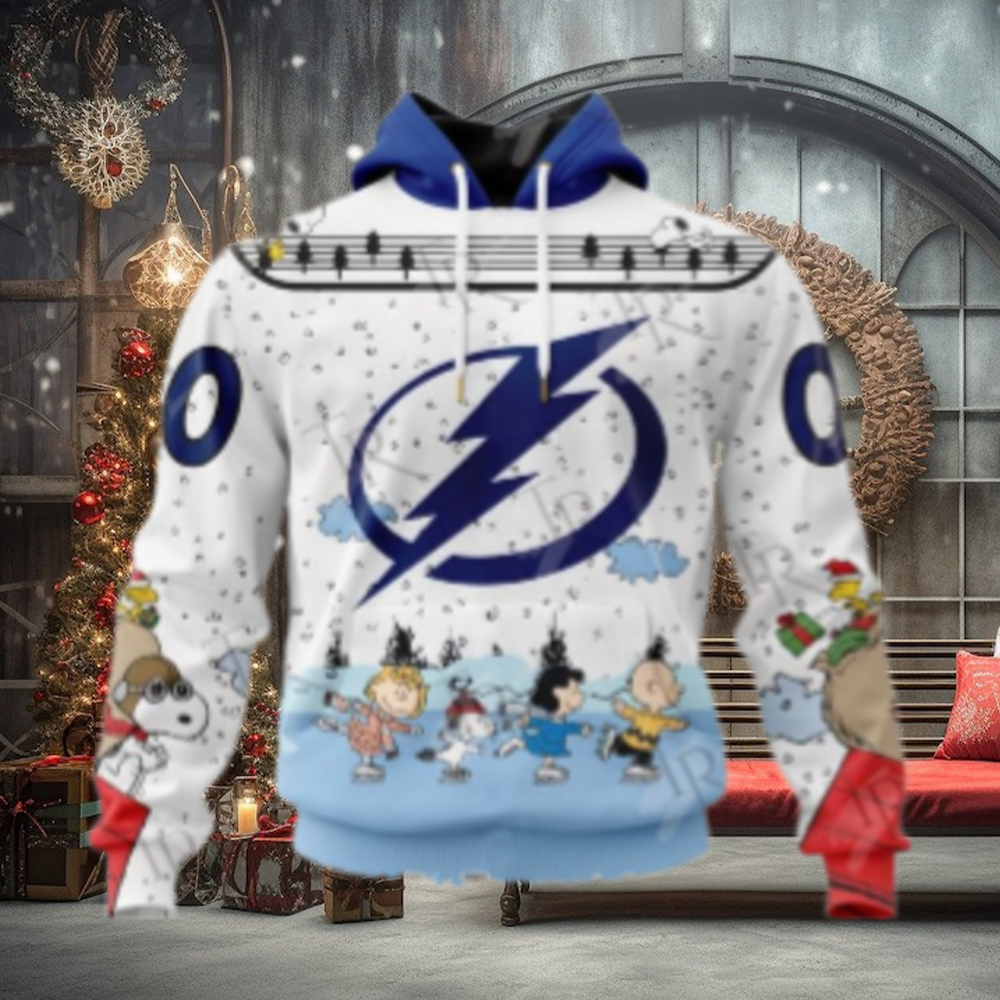 NHL Tampa Bay Lightning Special Peanuts Ice Skating Design Hoodie NHL Tampa Bay Lightning Special Peanuts Ice Skating Design Hoodie