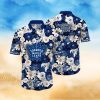 NHL Toronto Maple Leafs Hawaiian Shirt Tropical Begonia Flower Pattern Summer Hawaiian Shirt