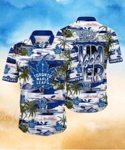 NHL Toronto Maple Leafs Hawaiian Shirt Tropical Desert Island Motif Summer Hawaiian Shirt