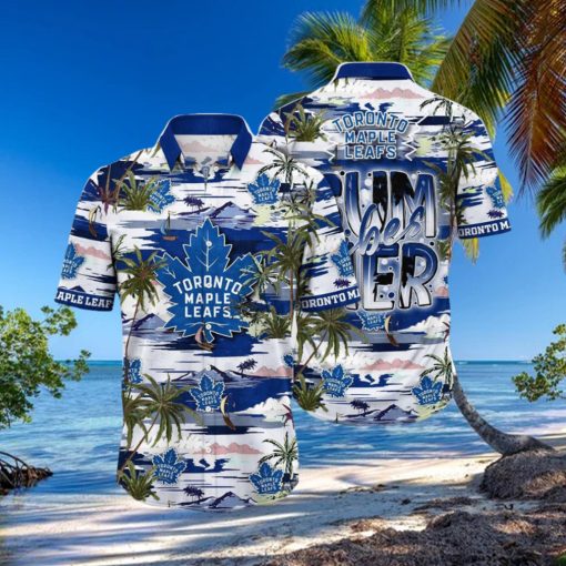 NHL Toronto Maple Leafs Hawaiian Shirt Tropical Desert Island Motif Summer Hawaiian Shirt