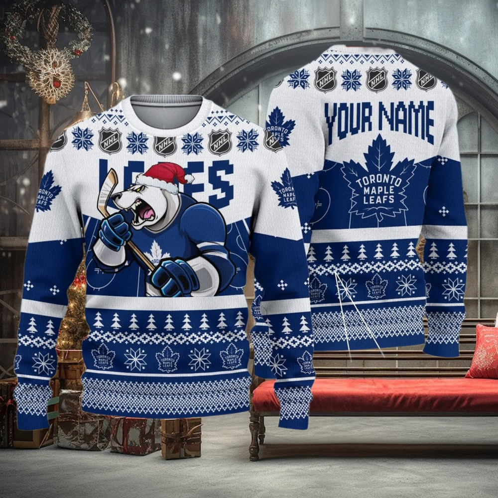 NHL Toronto Maple Leafs Mascot Ugly Sweater For Christmas NHL Toronto Maple Leafs Mascot Ugly Sweater For Christmas