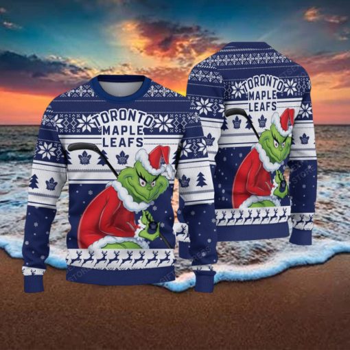 NHL Toronto Maple Leafs Ugly Sweater Grinch Christmas Sweater