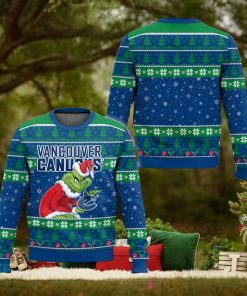 NHL Vancouver Canucks Grinch Logo Style Christmas Knitted 3D Sweater For Fans