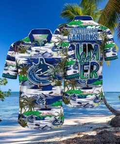 NHL Vancouver Canucks Hawaiian Shirt Tropical Desert Island Motif Summer Hawaiian Shirt