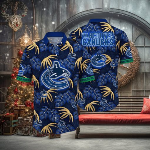 NHL Vancouver Canucks Hawaiian Shirt Tropical Motifs Summer Hawaiian Shirt