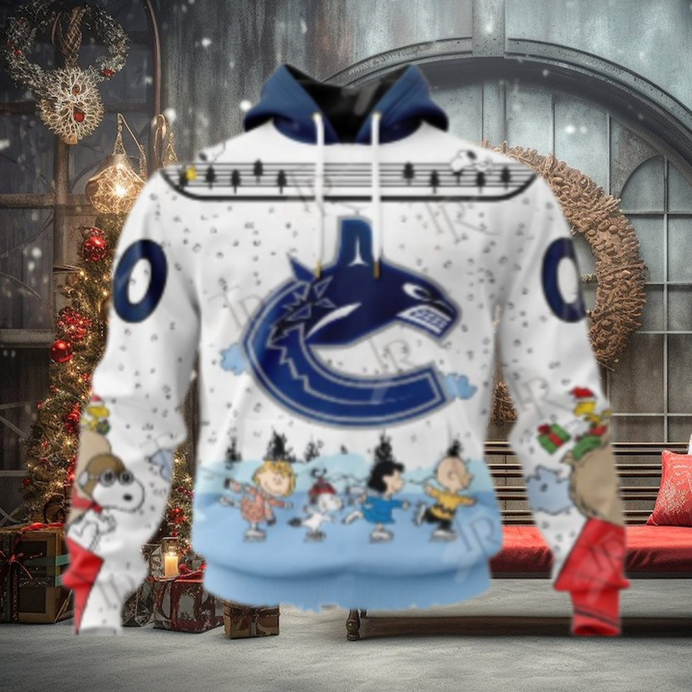 NHL Vancouver Canucks Special Peanuts Ice Skating Design Hoodie NHL Vancouver Canucks Special Peanuts Ice Skating Design Hoodie