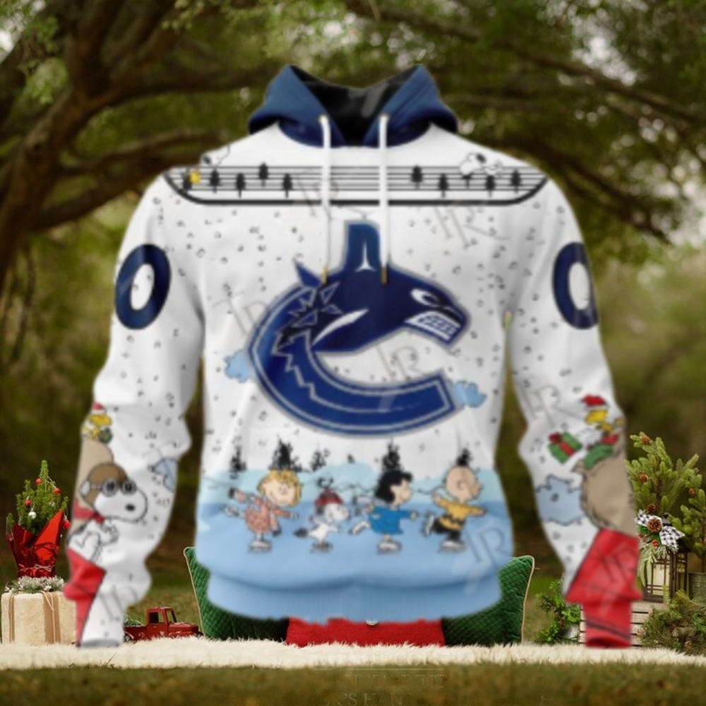 NHL Vancouver Canucks Special Peanuts Ice Skating Design Hoodie NHL Vancouver Canucks Special Peanuts Ice Skating Design Hoodie