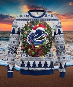 NHL Vancouver Canucks Ugly Sweater Christmas Wreath Ugly Sweater