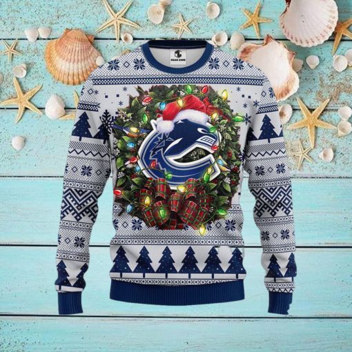 NHL Vancouver Canucks Ugly Sweater Christmas Wreath Ugly Sweater