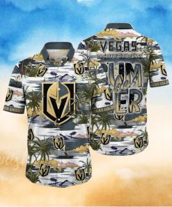 NHL Vegas Golden Knights Hawaiian Shirt Tropical Desert Island Motif Summer Hawaiian Shirt